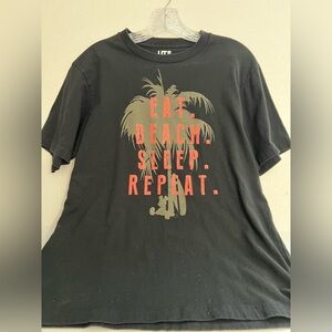 Disney Eat Beach Sleep Repeat Mickey T Shirt Black Graphic T-Shirt